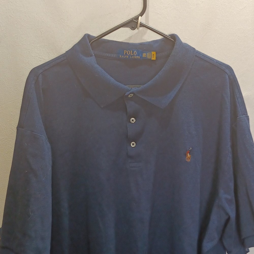 Polo Ralph Lauren Men's Navy Blue Short Sleeve Polo Shirt Size 3XB Flesh Pony